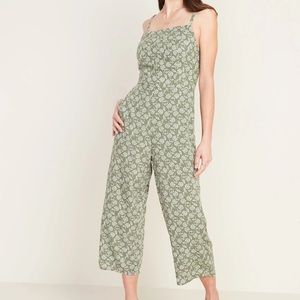 Old Navy Green Floral Jumpsuit